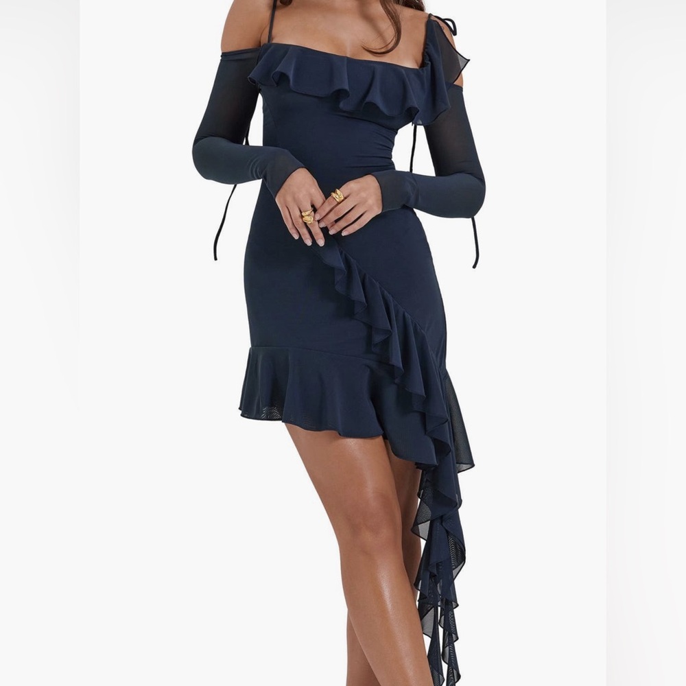 House of CB KiKi Cold Shoulder Long Sleeve Minidress